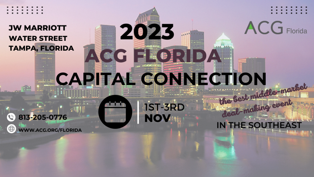 2023 Florida ACG Capital Connection Tampa FL ACG Florida Capital